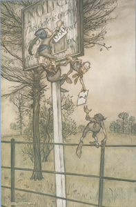 You know the boards which tell at what time the Gardens are to close today. Well, these tricky fairies sometimes change the boards on a ball night, so it says that the Gardens are to close at six-thirty, for instance, instead of seven. This enables them to get begun half an hour earlier.